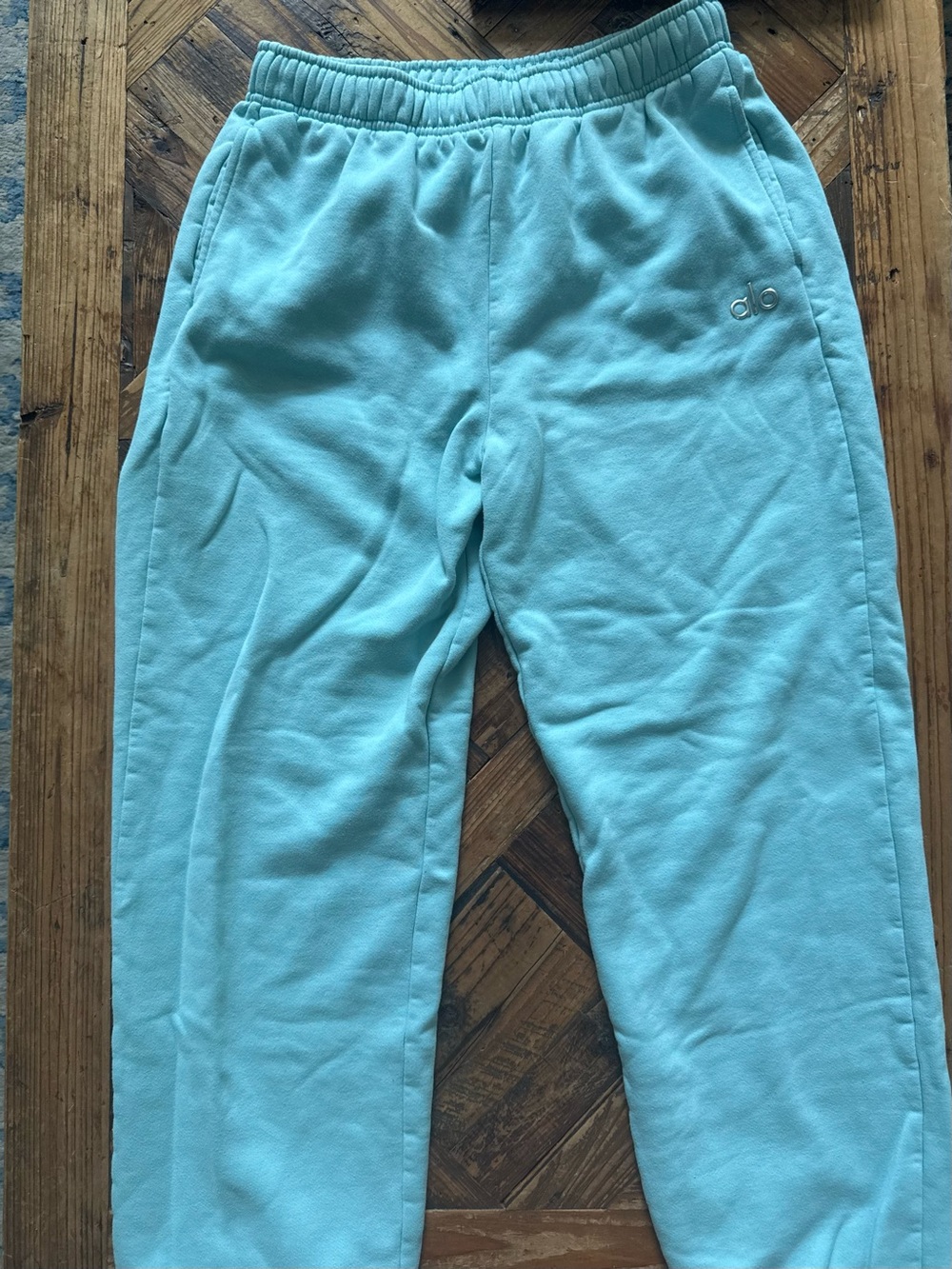 ALO Light Blue Sweatpants with Elastic Waist